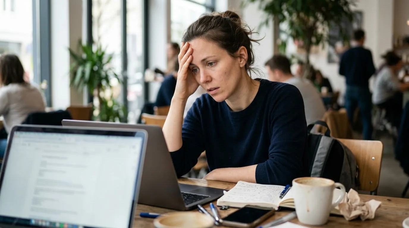 Minh họa hiện tượng attention residue là gì khi chuyển đổi công việc dở dang